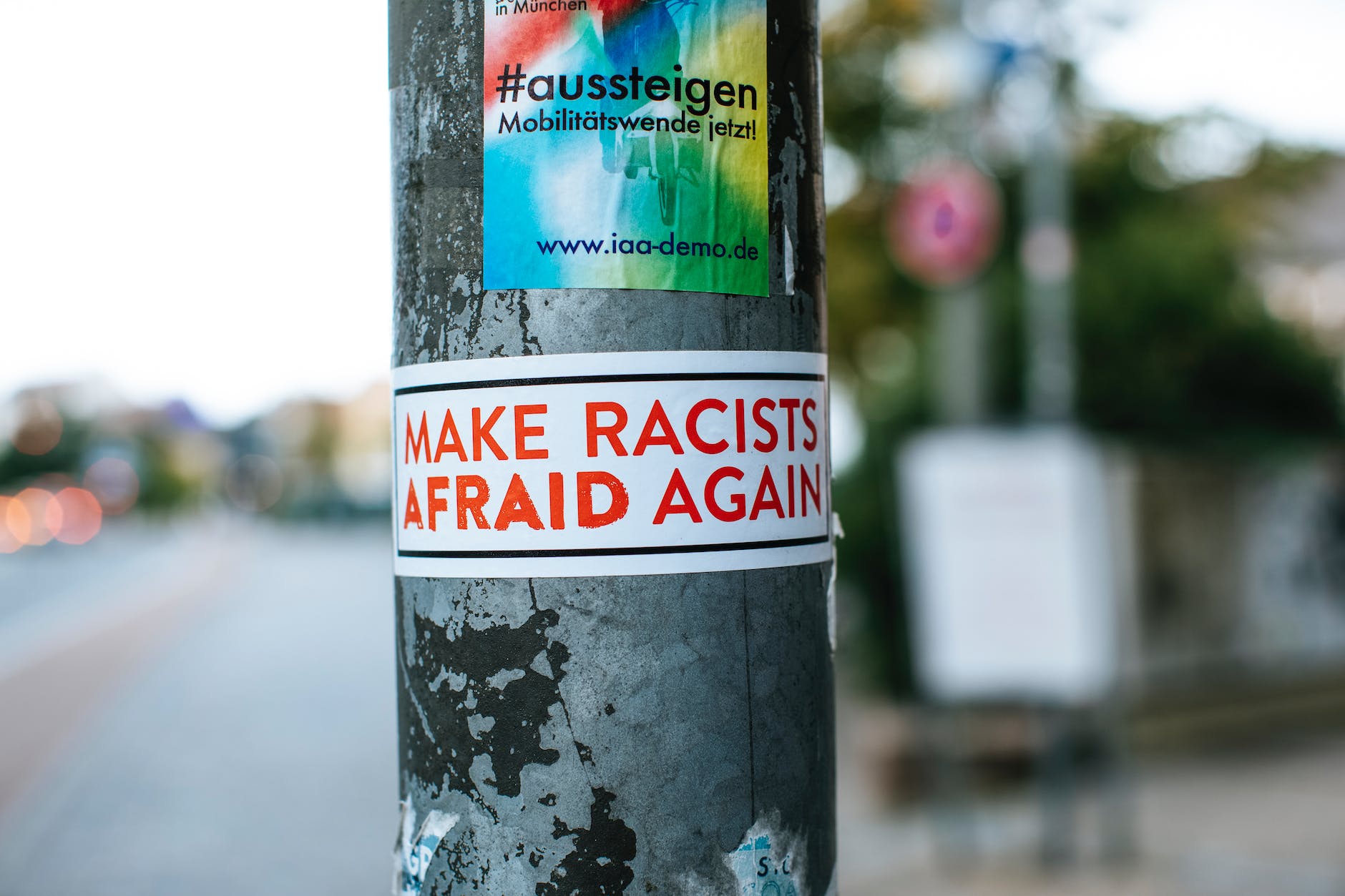 a sign posted on a metal pole