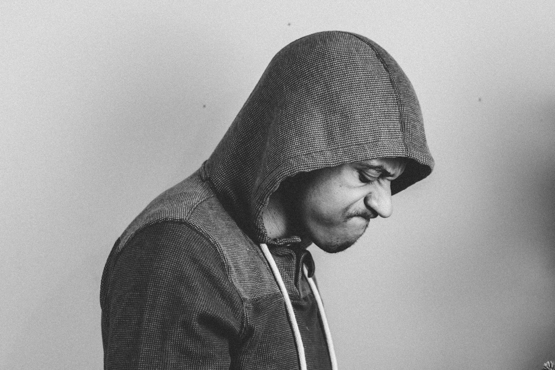 man in black hoodie